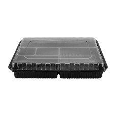 Упаковка для суши ПС-610 (дно черное с делениями), 180 шт/уп