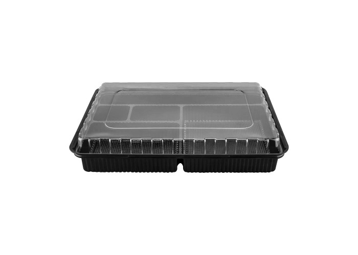 Упаковка для суші ПС-610 (дно чорне з діленням), 180 шт/уп