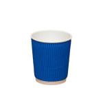 Купить крафтовые бумажные картонные одноразовые стаканчики для кофе оптом и в розницу  объем, мл 185. цвет синий