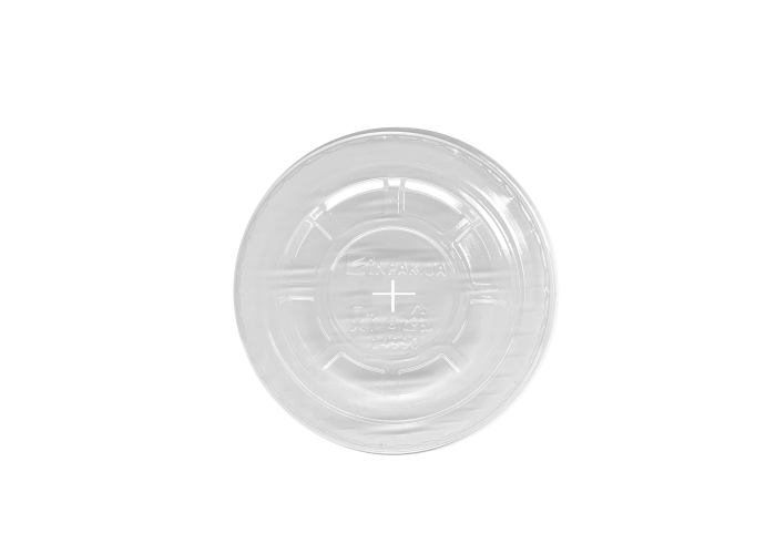 Крышка одноразовая Premium РЕТ плоская прозрачная с отверстием к стакану 200-500 мл
