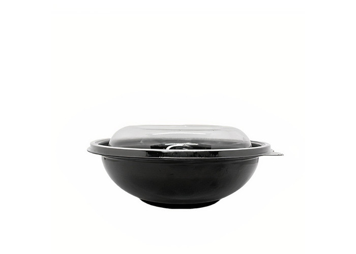 Упаковка для салату CC-1000 мл чорна з купольною кришкою, 300 шт/уп