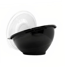 Упаковка для салата Oval-1000 мл косая овальная черная, 400 шт/уп