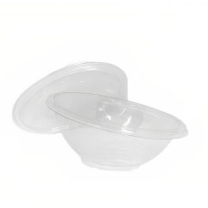 Упаковка для салата Oval-1000 мл косая овальная прозрачная, 400 шт/уп